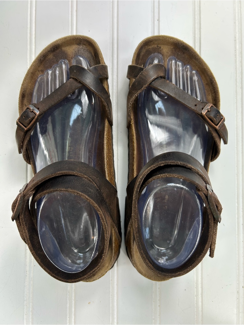 Birkenstock Sandal Yara Habana Brown Leather Buckle Ankle Toe Size 39 Sold As Is - Picture 3 of 8